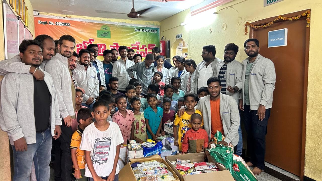 Slashnsap team delivering school supplies and groceries